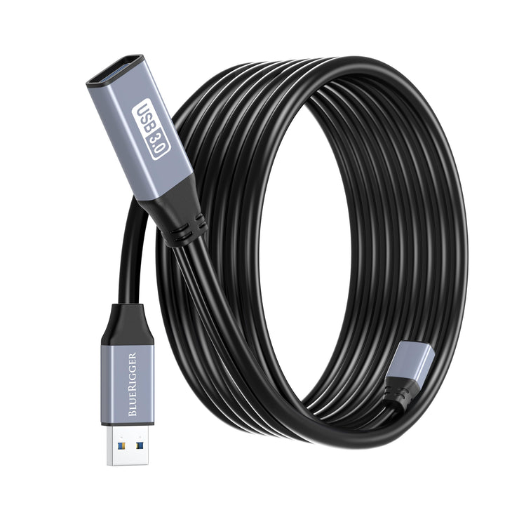 BlueRigger USB 3.0-Verlängerungskabel (90 cm, aktiv, 5 Gbit/s, In-Wall CL3-bewertet, Typ A Stecker a
