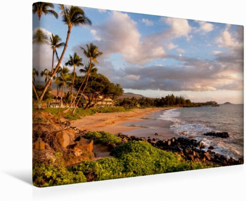 Premium Textil-Leinwand 45 x 30 cm Quer-Format Kihei Beach - Maui Hawaii | Wandbild, HD-Bild auf Kei