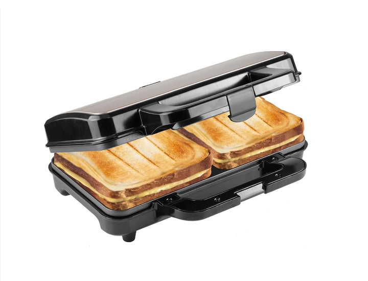 Bestron XL Sandwichmaker, Sandwich-Toaster für 2 Sandwiches in Muschelform, ideal für American Sandw