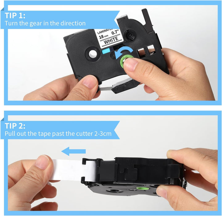 COLORWING Kompatibel für Brother P-Touch 18mm bänder TZe-241 TZ-241 0,7 White Laminated Tape Cassett