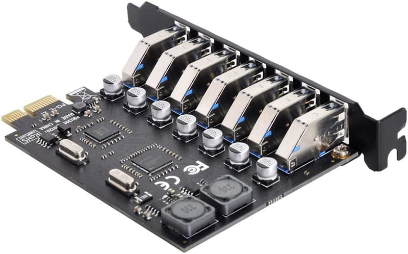 Xiwai PCI-E auf USB 3.0 HUB PCI Express Erweiterungskarte Adapter 5 Gbit/s für Motherboard 7Ports, 7