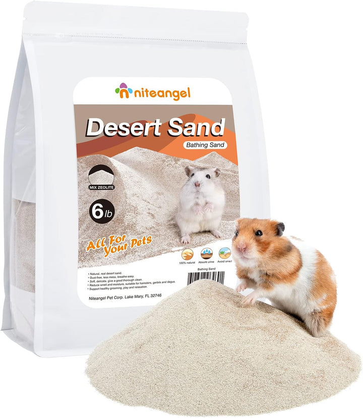 Niteangel Hamster Wüstenbad Sand | Staubfreier Badesand oder Streusand für Hamster, Chinchillas, Ger