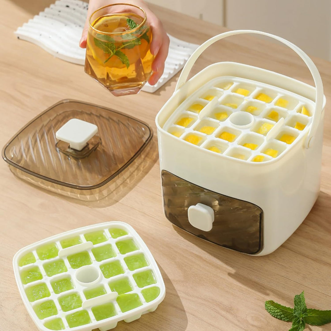 Eiswürfelmaschine Mit Presstyp, Eiswürfelbox Mit Schublade und Aufbewahrungsbehälter, 48 Gitter Wied