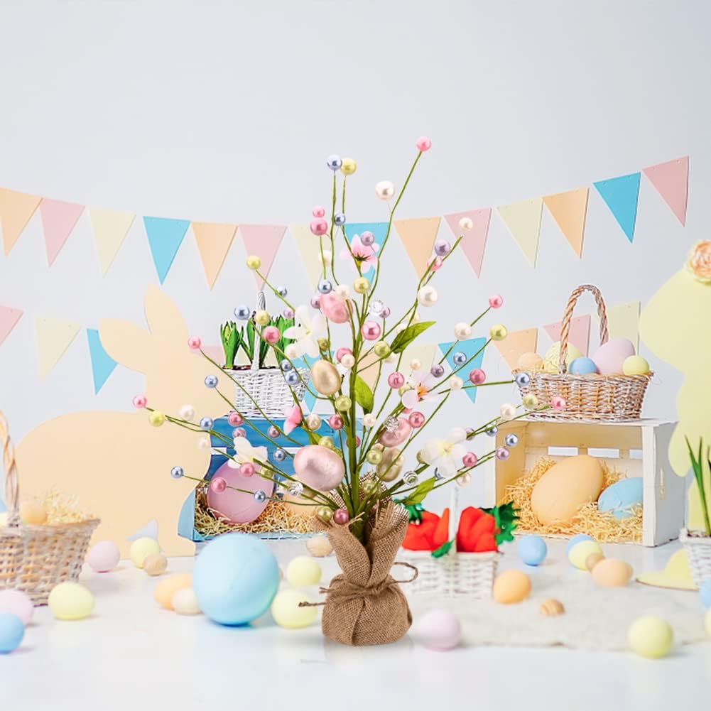 Ostern Beleuchteter Baum 46cm Lichterbaum Lichterzweige für Innen LED-Osterdekoration Baum Batterieb