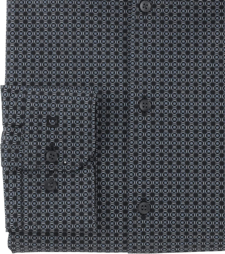 OLYMP Herren Businesshemd Langarm No. Six 24/Seven,Rotationsdruck,super Slim,Modern Kent 37 Schwarz