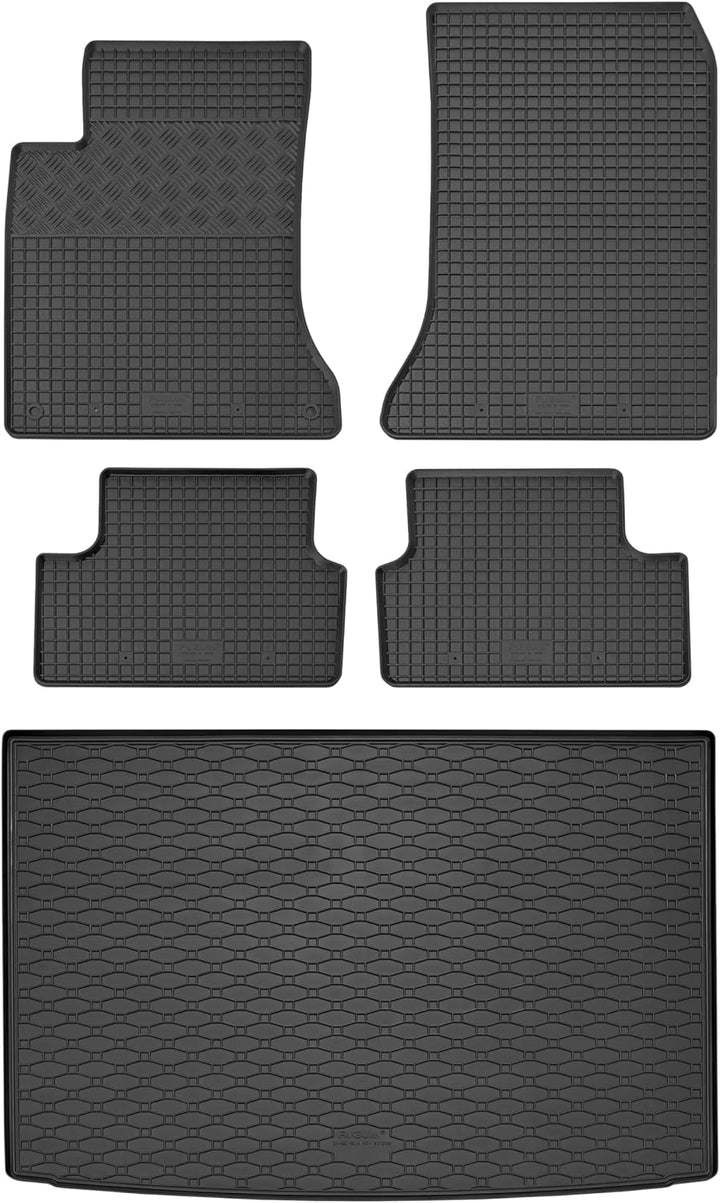 Passgenaue Kofferraumwanne und Gummifussmatten geeignet für Mercedes GLA ab 2014 + Gurtschoner