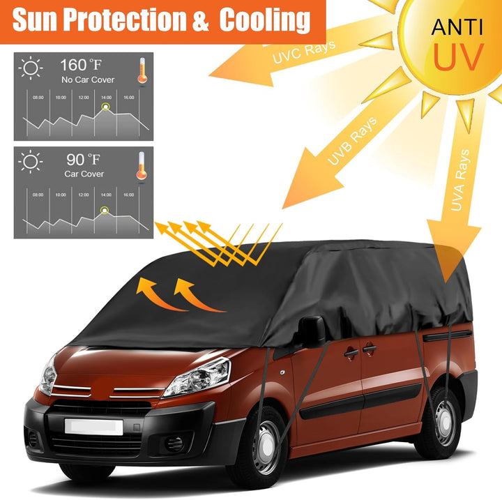 Autoabdeckung Wasserdicht Ersatz für Citroen Jumpy SWB 2016-2025, Sonnenfest Hälfte Autoabdeckung, H