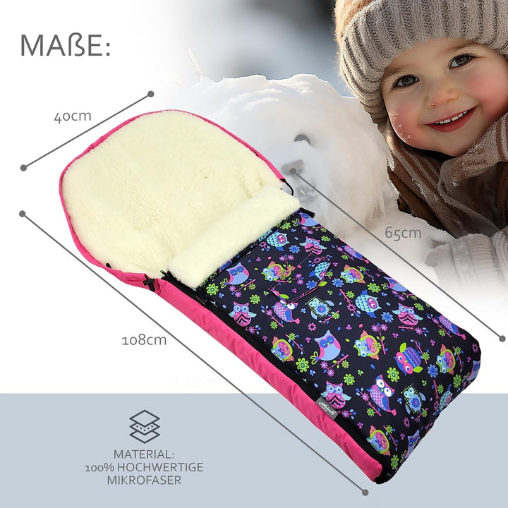 BAMBINIWELT universaler Winterfusssack (90cm oder 108cm), auch geeignet für Babyschale, Kinderwagen,