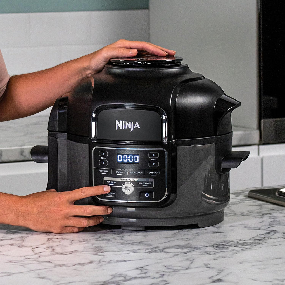 Ninja Foodi MINI Multikocher, 4,7L, 6-in-1 Multicooker, Pressure Cooker Schnellkochtopf, Airfryer He