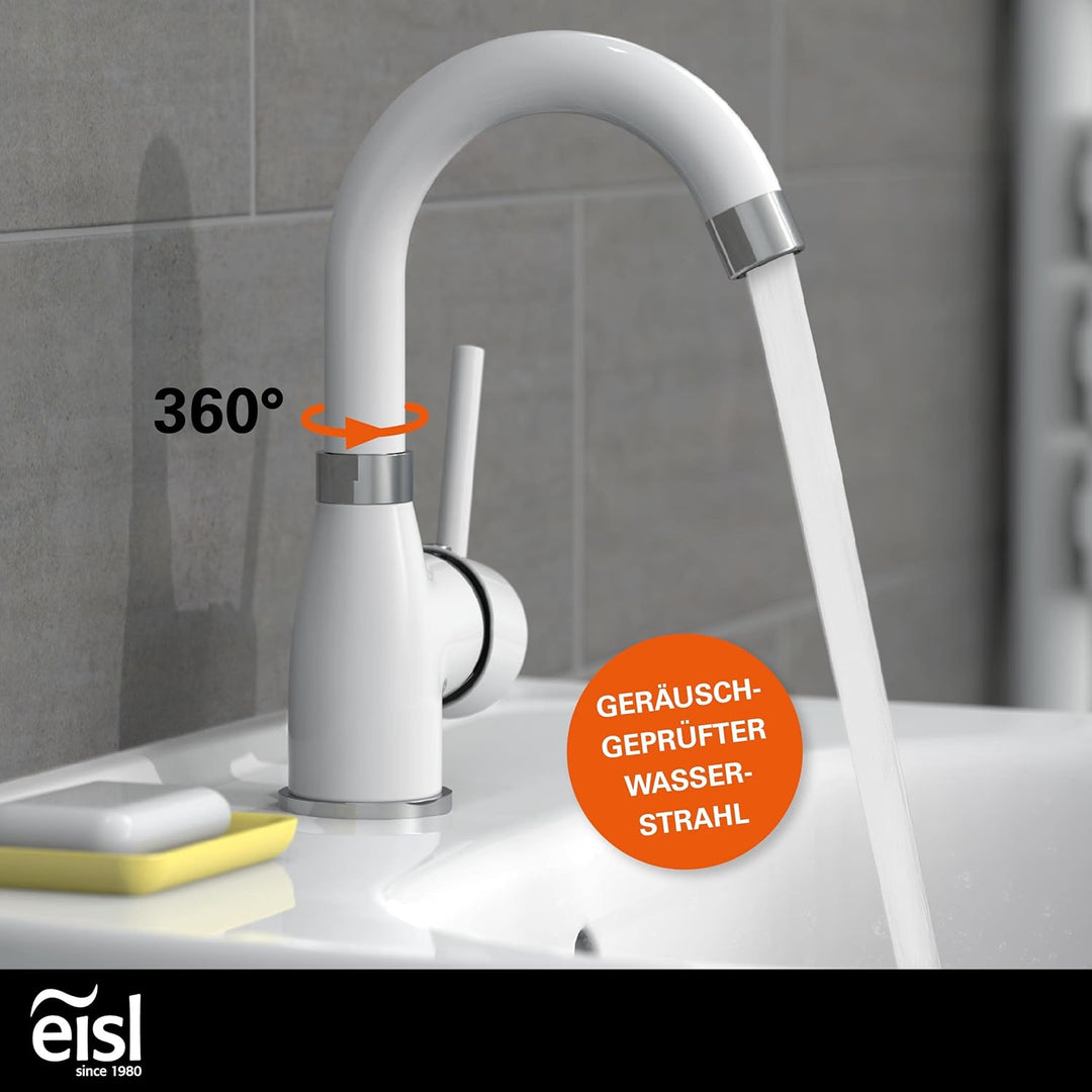 EISL Waschtischarmatur FUTURA, energiesparende Waschbeckenarmatur, 360° schwenkbarer Wasserhahn Bad,
