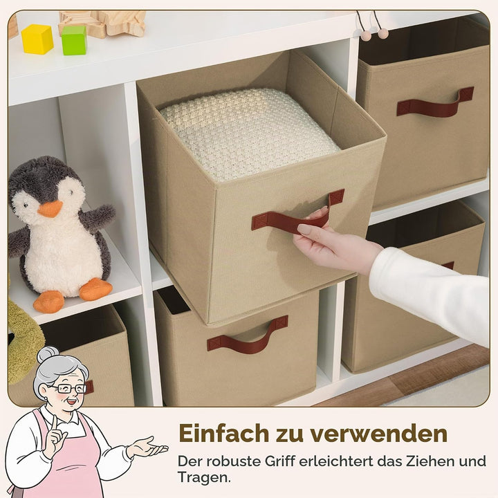 GRANNY SAYS Aufbewahrungswürfel Stoff, 6 Stück Aufbewahrungsboxen für Würfelregal, Regalkörbe 27 x 2