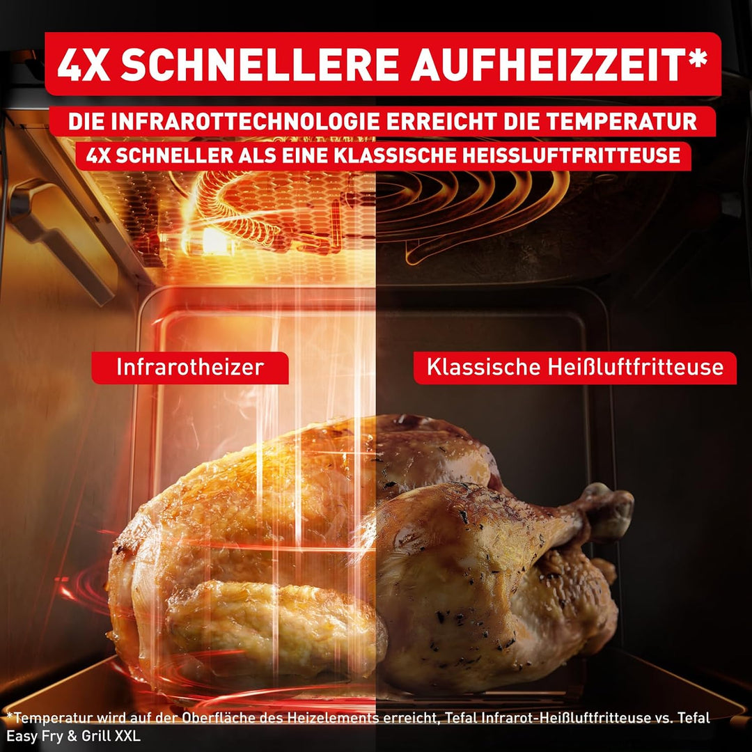 Tefal Easy Fry Infrared Heissluftfritteuse, 7 L Fassungsvermögen, Infra-Heat-Technologie, doppelte H