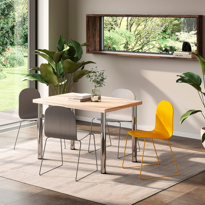 Emuca - Regulierbare Tischbeine Ø60x830mm, 4er Set aus Stahl, regulierbare Höhe 830-850mm, verchromt