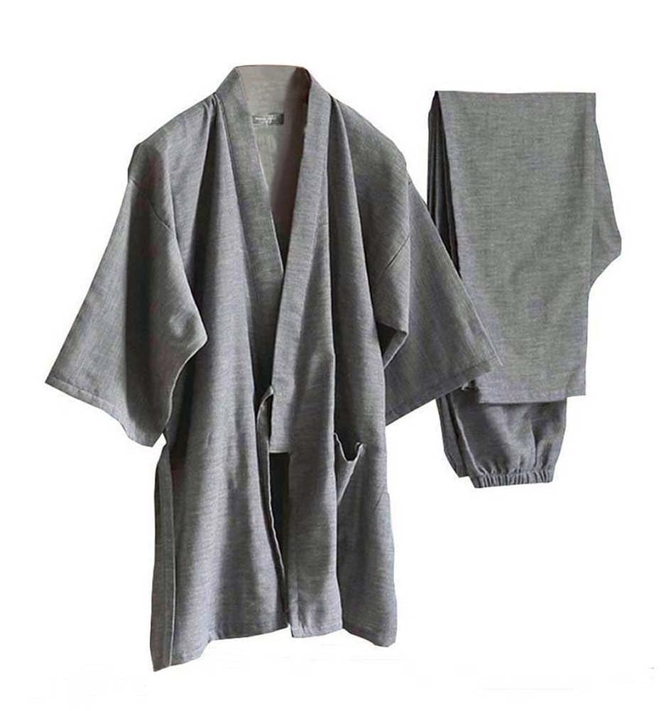 Fendawn Strive Klassisch Stilvoller japanischer Stil Herren Baumwollbademantel Pyjamas Kimono Freize