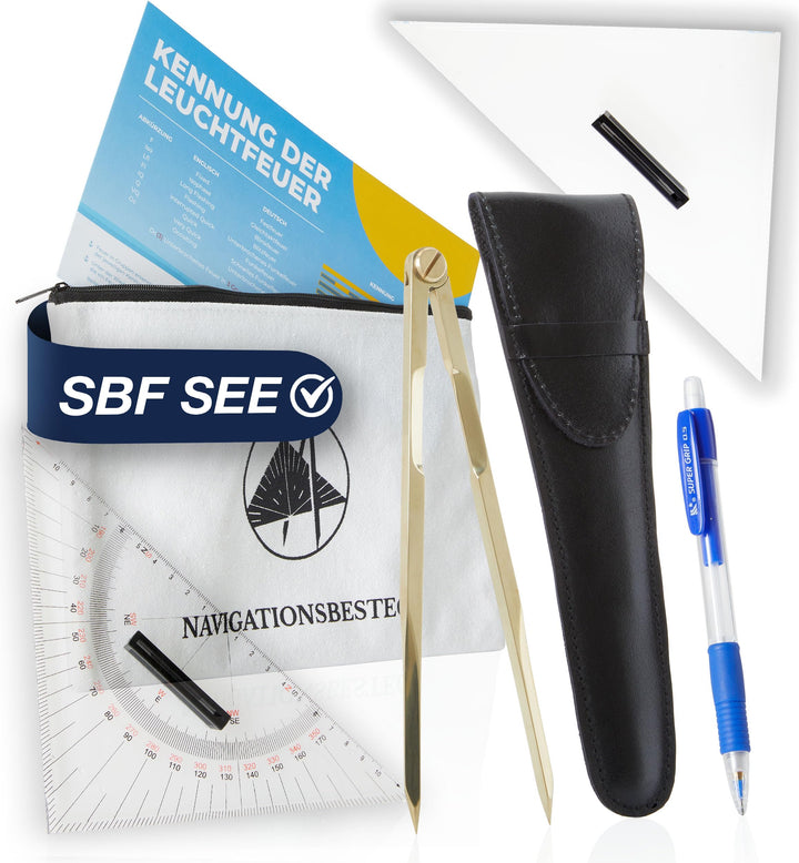 Navigationsbesteck für den Sportbootführerschein I SBF See & Binnen l SKS See l Set 26 cm, 26 cm