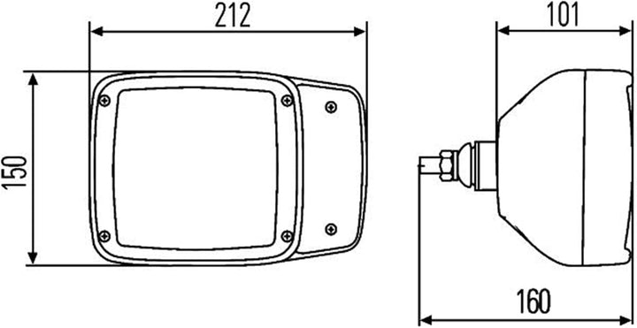 HELLA - Hauptscheinwerfer - 12V - Anbau - Lichtscheibenfarbe: gelb - Stecker: AMP - rechts - 1SA 996