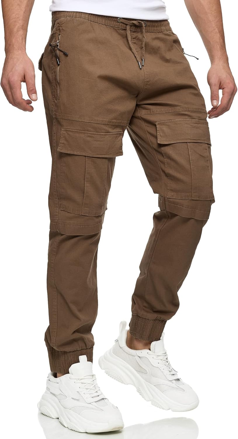 Indicode Herren Dennis Cargohose aus 98% Baumwolle mit 6 Taschen | Cargo Hose für Männer S Cub, S Cu