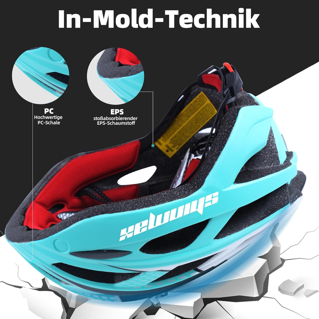 Shinmax Fahrradhelm Herren Damen Fahrradhelm mit Visier Magnetische Abnehmbarer Schutzbrille Fahrrad