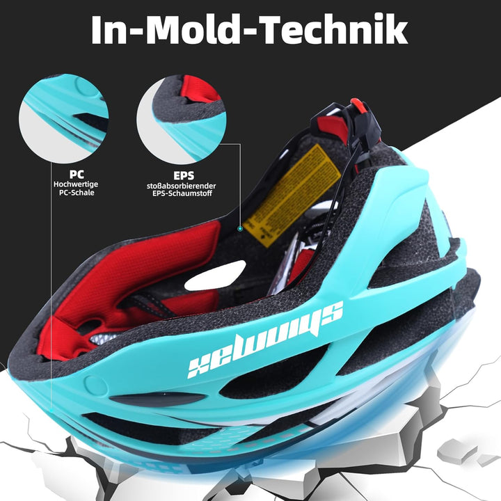 Shinmax Fahrradhelm Herren Damen Fahrradhelm mit Visier Magnetische Abnehmbarer Schutzbrille Fahrrad