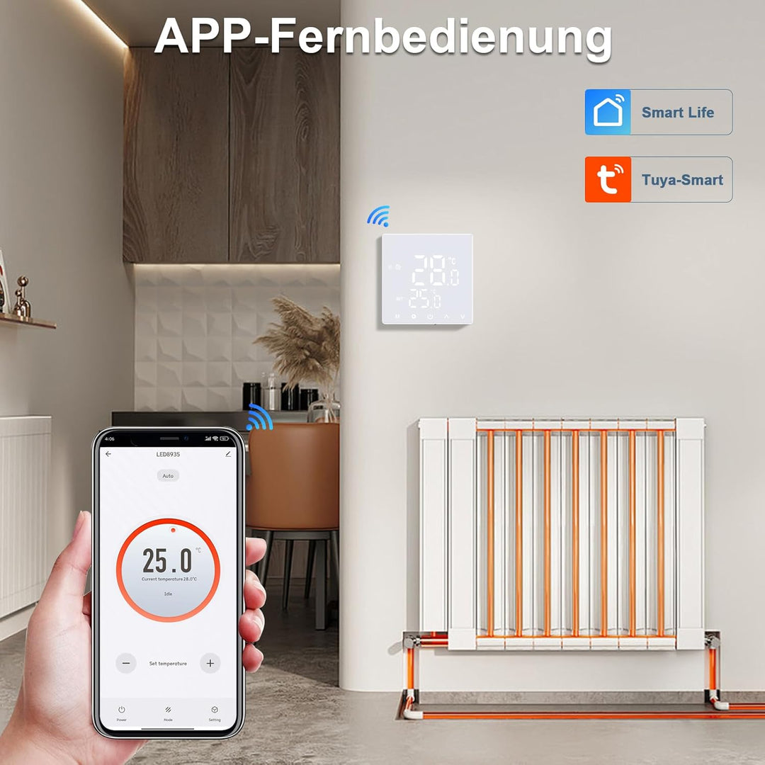 CNBINGO Thermostat Fussbodenheizung WLAN Smart Thermostat Heizung Digital Raumthermostat Fussbodenhe