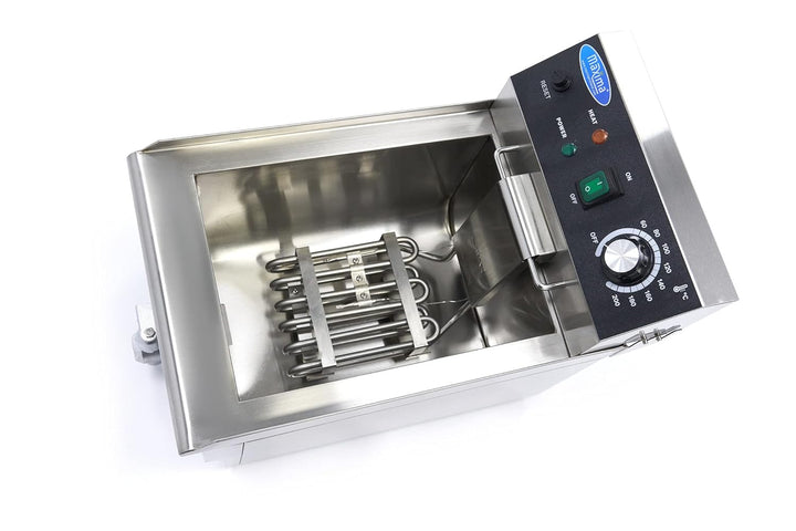 Fritteuse 10 L – 1 Korb – mit Wasserhahn. Fritteuse – 900 Gramm Pommes frites – Profi – Edelstahl –