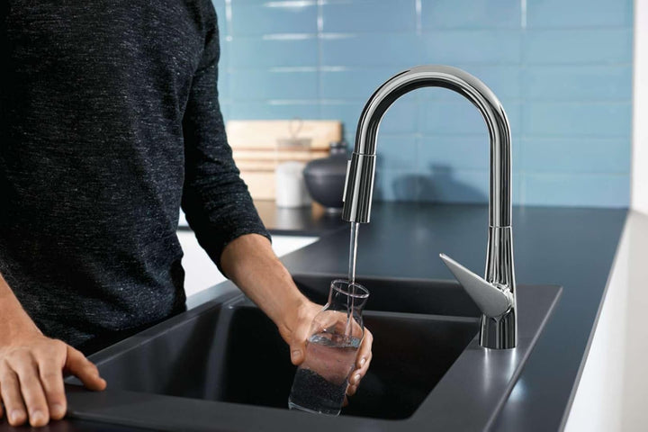hansgrohe Talis S Einhebel-Küchenarmatur (Komfort-Höhe 160 mm, mit Ausziehbrause und Schlauchbox) Ch