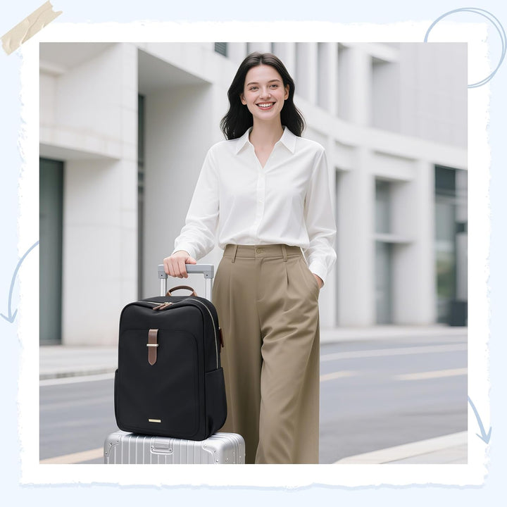 Rucksack Damen Herren Elegant, 16 Zoll Laptop Rucksack Wasserdicht mit Laptopfach, Business Laptopta