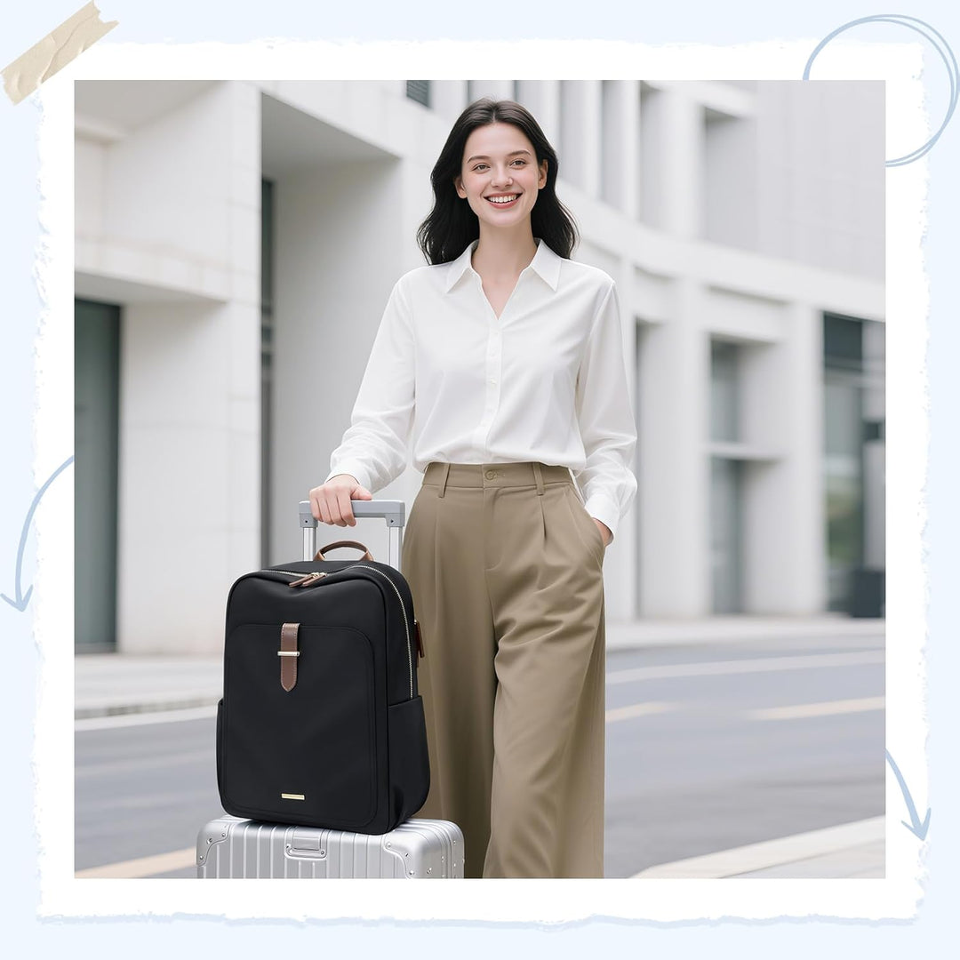 Rucksack Damen Herren Elegant, 17.3Zoll Laptop Rucksack Wasserdicht mit Laptopfach, Business Laptopt