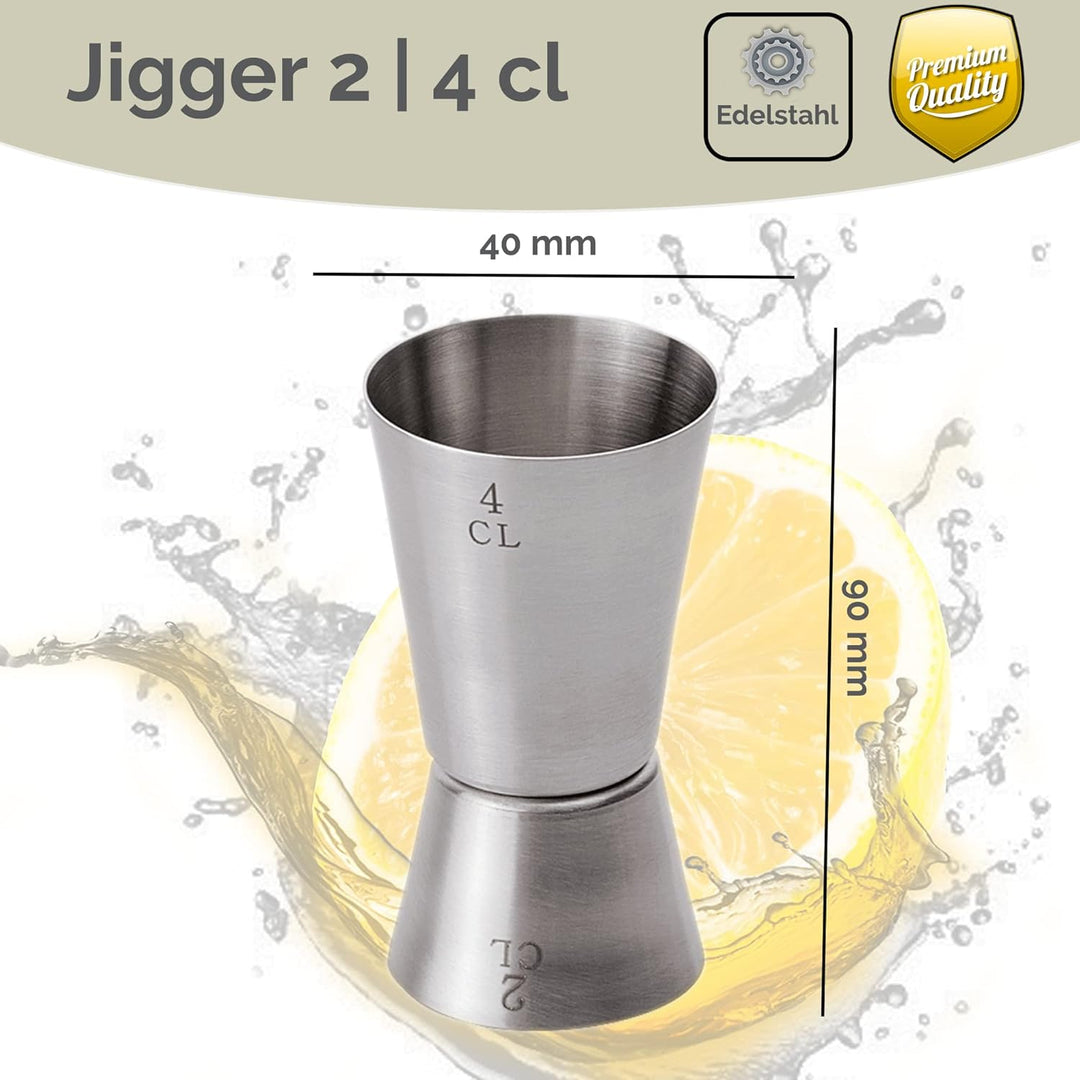Kerafactum Barmass Dosierer Set Barstössel Bar Limetten Zitronen EIS Stössel Muddler Cocktail Barstö