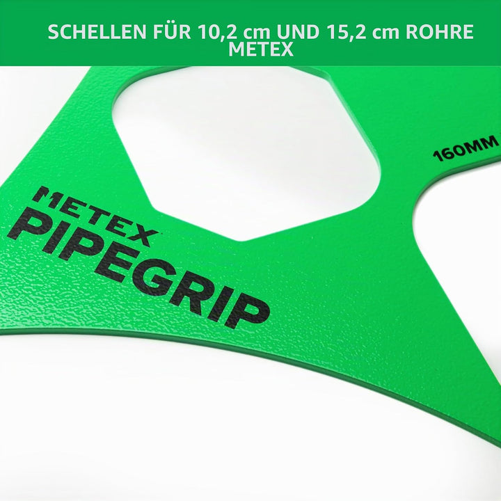 Metex PipeGrip Rohrschelle – für 110 mm & 160 mm Abfluss- und Bodenrohre – robuster Stahl