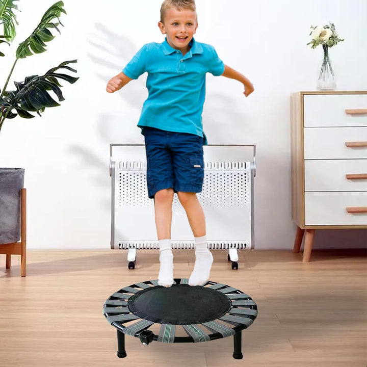 Mini Trampoline, Folding Jumping Bed, Silent Foldable Fitness Rebounder, 165 LBS Load Bearing Exerci