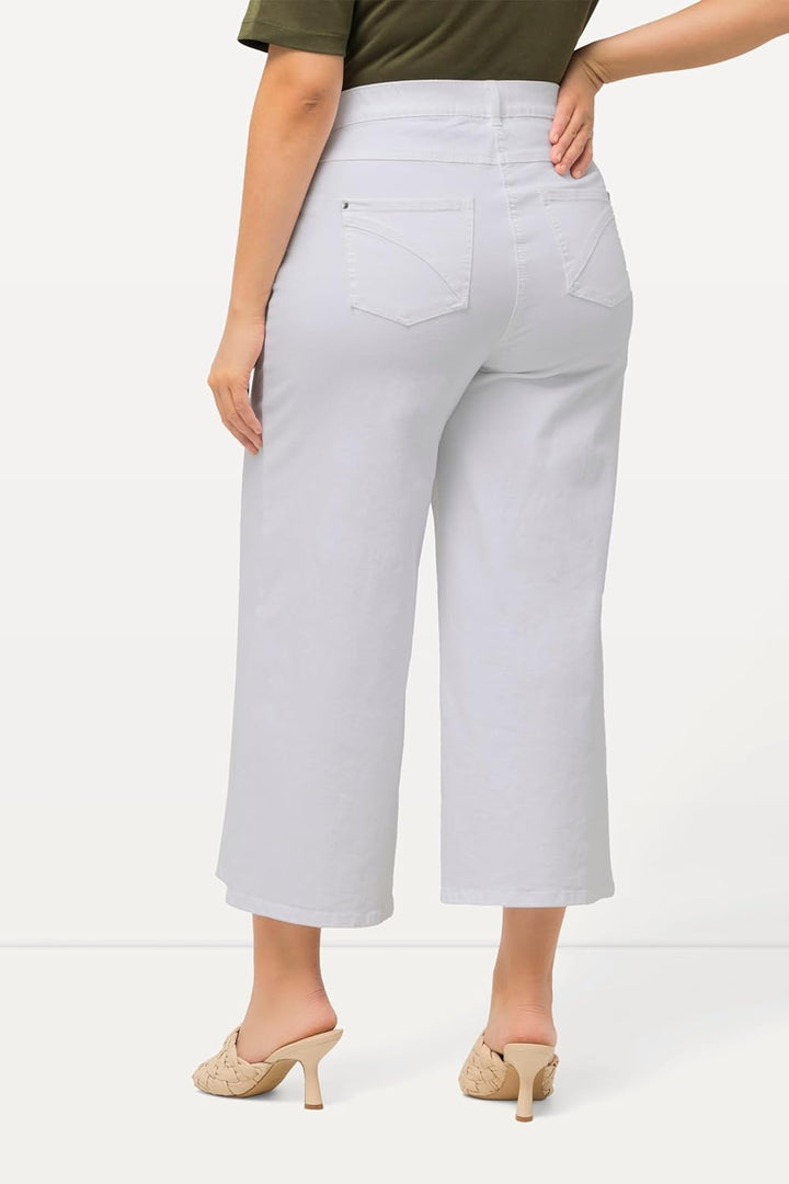 Ulla Popken Damen Denim Culotte Jeans 54 Schneeweiss, 54 Schneeweiss