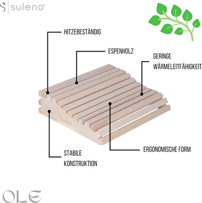 SULENO Sauna Kopfstütze OLE ergonomisch Espe Nackenstütze Kopfkeil Saunakissen