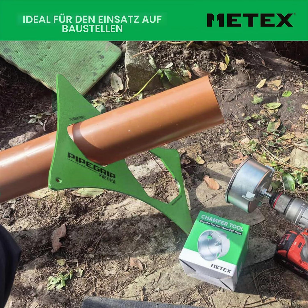 Metex PipeGrip Rohrschelle – für 110 mm & 160 mm Abfluss- und Bodenrohre – robuster Stahl