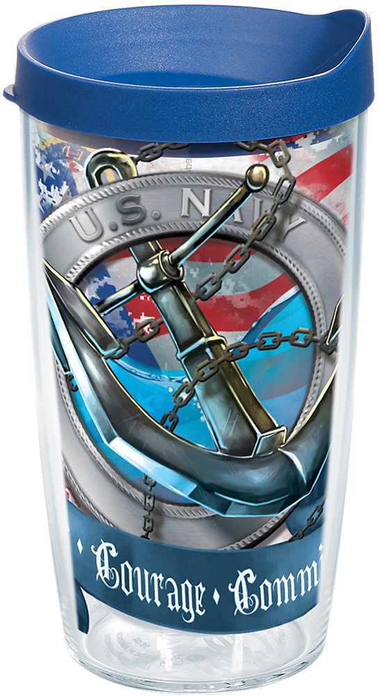 Tervis Trinkglas mit Deckel blau 16oz farblos, 16oz Farblos