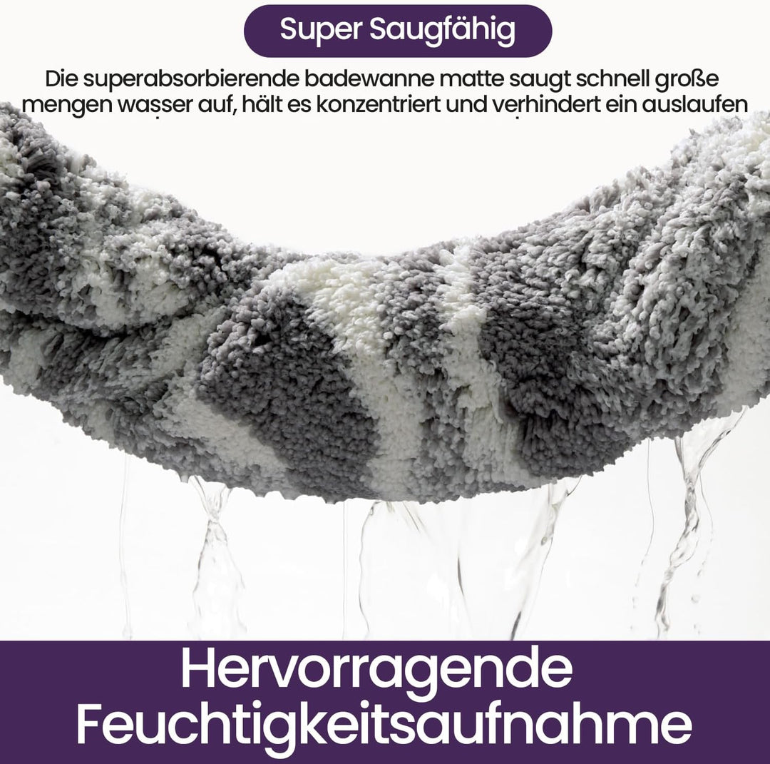 DEXI Badezimmerteppich 60 x 110 cm, Badvorleger rutschfest waschbar, Badematte Mikrofaser Saugfähig,