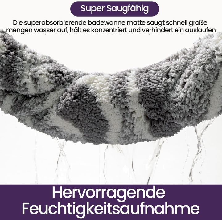 DEXI Badezimmerteppich 60 x 110 cm, Badvorleger rutschfest waschbar, Badematte Mikrofaser Saugfähig,