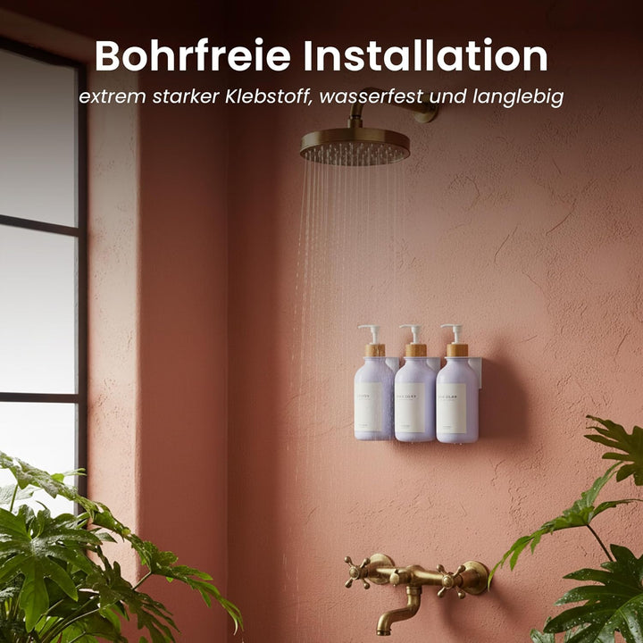 MaisoNovo Shampoo Flaschen zum befüllen – Duschseifen Seifenspender Wandbefestigung – 500 ml Set mit