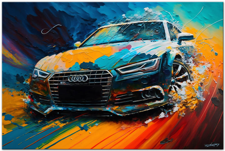 Printonia Leinwand-bild 120x80cm Audi RS Abstrakt Art Sportwagen Automobil Bilder Deko Dekoration Wa