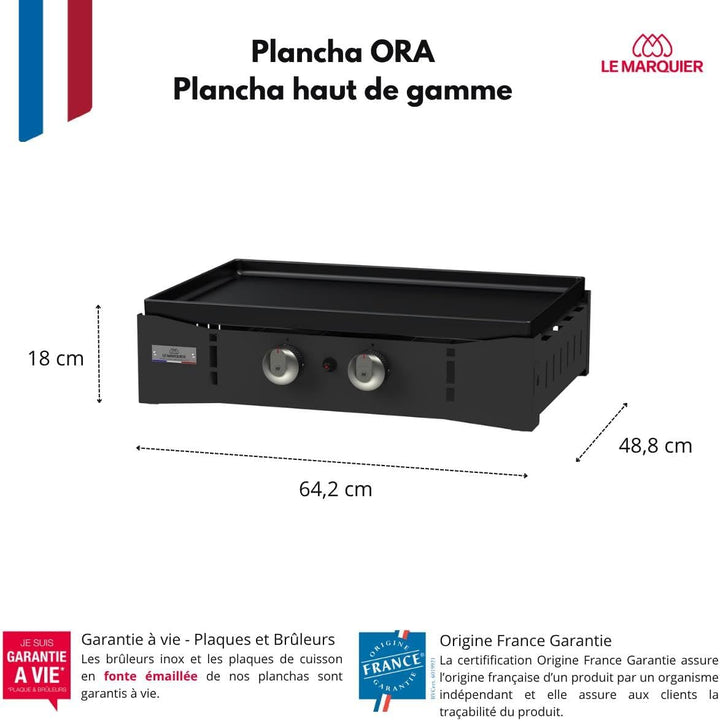 LE MARQUIER Grillplatte Ora Gas 260, schwarz