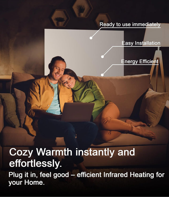 VIESTA® Infrarot Wandheizung mit Thermostat [INKL. TH12 THERMOSTAT] – Infrarotheizung Wandmontage He