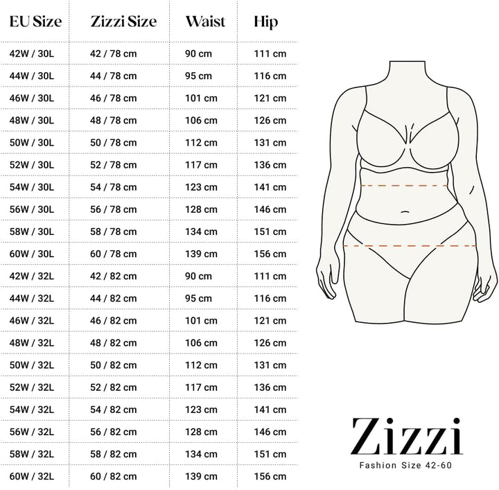 Zizzi Emily Jeans Damen Grosse Grössen - Slim Fit Damenjeans mit Normaler Taillenhöhe/Mid Waist - Pl