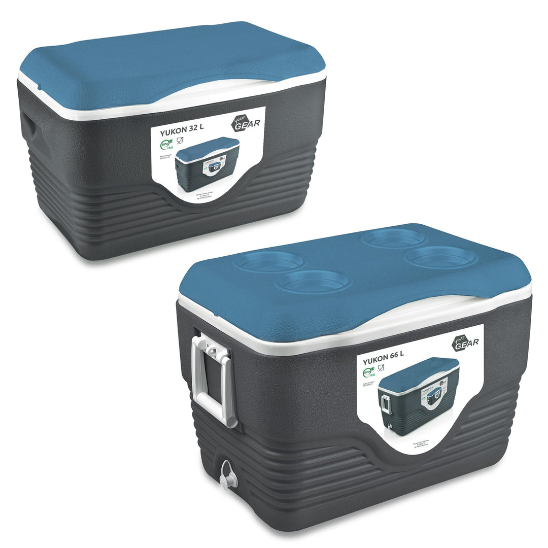 your GEAR Yukon 66 L + 32 L Kühlbox Set mit 2 passiven Kühlbehälter PU Thermo-Box Kühltasche Isolier