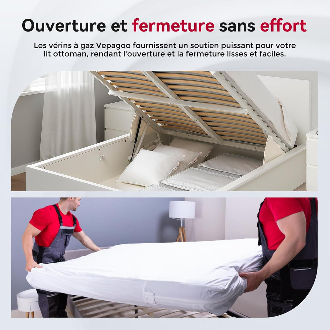 Vepagoo 615MM 250N/25KG Gasdruckfeder für RV Bett Boot Bett Abdeckung Gartenboxen Tür Deckel Boden L