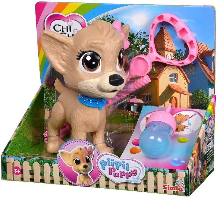Simba 105893460 - ChiChi Love PiiPii Puppy, Hund zum Gassi gehen, macht Pipi, ab 3 Jahren, 20 cm, Me