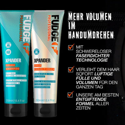 Fudge Professional Xpander Volumizing Shampoo | 180 % dickeres und 80 % kräftigeres Haar, für feines