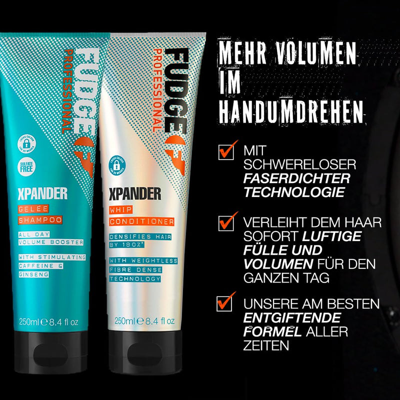 Fudge Professional Xpander Volumizing Shampoo | 180 % dickeres und 80 % kräftigeres Haar, für feines