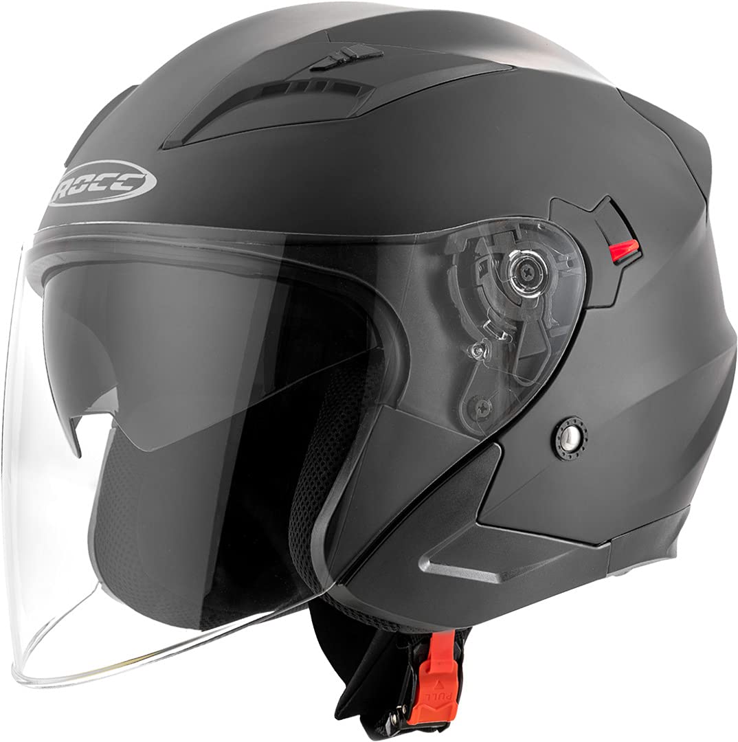 ROCC 210 Motorrad Jethelm (Black Matt,S (55/56))