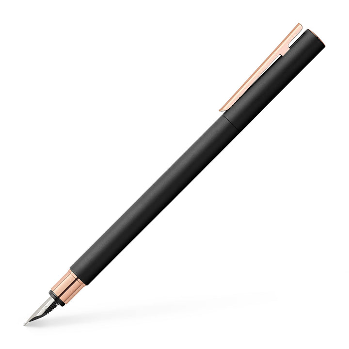 Faber-Castell 343103 - Füller Neo Slim Metall, Federbreite B, schwarz mit rosegold Federbreite B sch