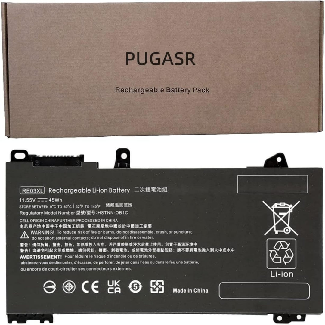 PUGASR RE03XL Laptop Akku Kompatibel mit HP ProBook 430 440 445 450 455R G6 430 440 445 450 G7 Serie
